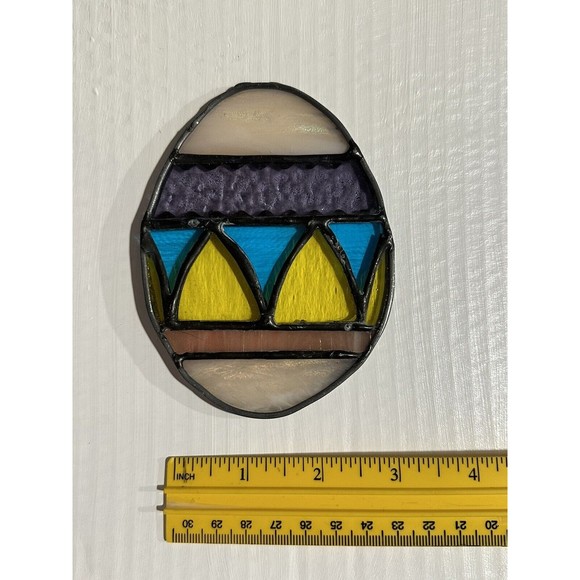 Easter Egg Stained Glass Sun Catcher Window Tray Ornament Mirror Decor Spring - Picture 4 of 5